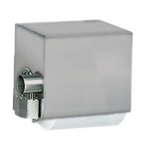 Stainless Solutions Double Post Covered Toilet Paper Holder in Steel with Splash Cover CTP 1