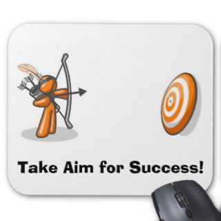 Orange Man Archery, Take Aim for Success Mouse Mat