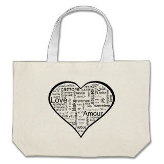 Heart full of Love in Different Languages Tote Bag
