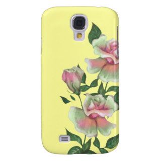 Pink and Green Roses on Any Color Background Galaxy S4 Case
