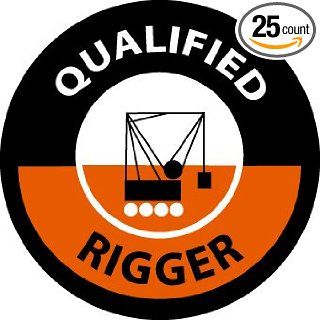 HH117 QUALIFIED RIGGER, GRAPHIC, 2" DIA, PS VINYL, 25/PK Industrial Warning Signs