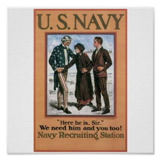 Old Navy Recruiting Poster circa 1917