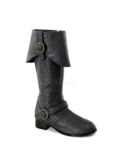 Children's Funtasma CARRIBEAN 118, 1 Inch Heel, Cuffed Pirate Knee Boots Black M Shoes