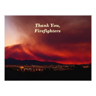 Thank You, Firefighters, Sky on Fire Poster 24x18" Photo Art