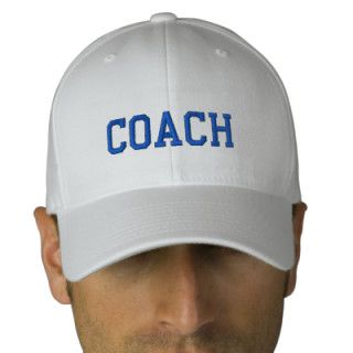 Coach in blue on white sports embroidered caphat embroidered hats