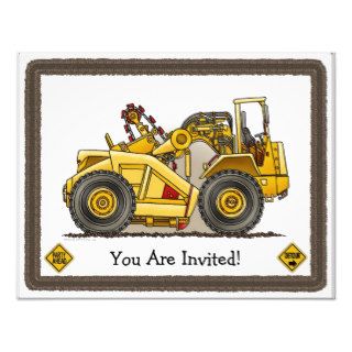Earthmover Scraper Kids Party Invitation