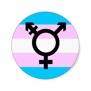 Trans Pride stickers   round, with symbol
