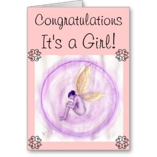 Baby Girl Birth Congrats, Pixie Greeting Cards