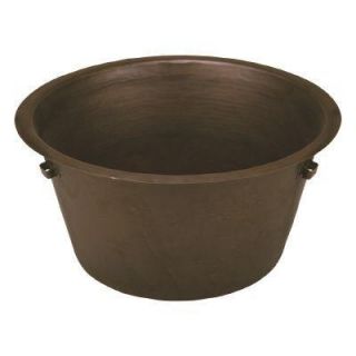 Belle Foret Self Rimming/Undermount Weathered Copper 17x8.5 in. 0 Hole Single Bowl Round Kitchen Sink C3BARWC
