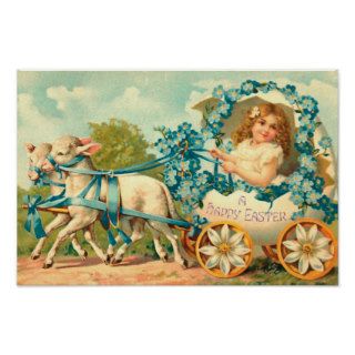 Easter Egg Carriage Vintage Christian Posters