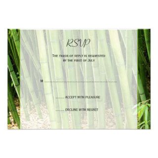 Green Bamboo Asian Wedding Response Card Personalized Announcements