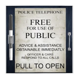 POLICE TELEPHONE 2 DRY ERASE WHITEBOARD