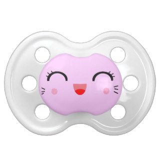 cute kawaii smiley face baby pacifier