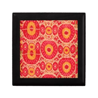 Ikat Ethnic Boho Haute Hippie Textile Pattern Pink Jewelry Boxes