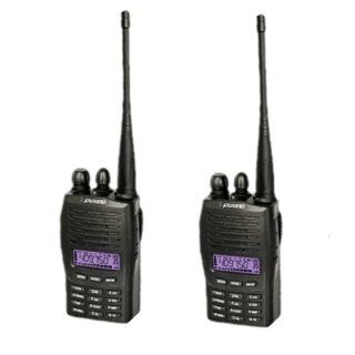 AGPtek (2pack) Puxing PX 777 128 Channel 136 174Mhz VHF Two Way Radio Walkie Talkie with Emergency Alarm Three Color LCD Backlight Display (Bulit in VOX and Scan Function)  Frs Two Way Radios 