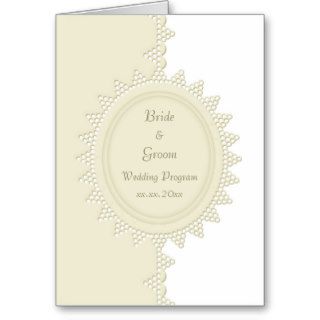 Broderie Anglaise Lace Wedding Program Card