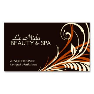 Floral Swirls Beauty, Hair, Nail Salon and Spa Business Card Template