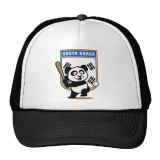 South Korea Baseball Panda Trucker Hat