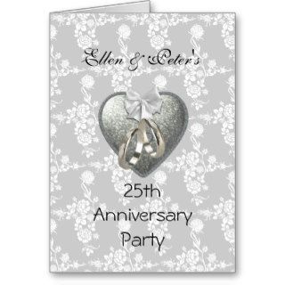 Card Invite 25th Wedding Anniversary Party Silver