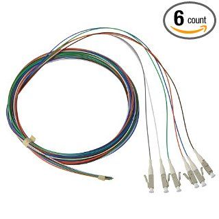 50/125/900um multimode LC/PC Color Coded Pigtails, 3 Meters (6 pcs/pack) Lc Fiber Optic Connectors