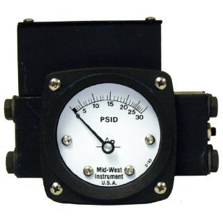 Mid West 140 AA 00 O(TT) 100P Differential Pressure Gauge with Aluminum Body and 316 Stainless Steel Internals, 4 20 mA Transmitter in NEMA 4X/IP66 Aluminum Enclosure, Diaphragm Type, 3/2/3% Full Scale Accuracy, 2 1/2" Dial, 1/4" FNPT Back Connec
