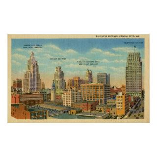 Vintage Business Section Kansas City, MO Print