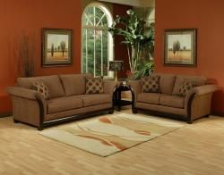 Furniture of America London Chenille Fabric 2 piece Sofa and Loveseat Furniture of America Living Room Sets