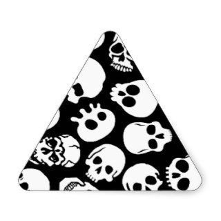 Funny skulls triangle stickers