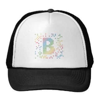 Rainbow Pixel Typeface – Letter B Hats