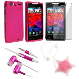 Pink Case/ LCD Protector/ Headset/ Wrap for Motorola Droid RAZR XT910 Eforcity Cases & Holders