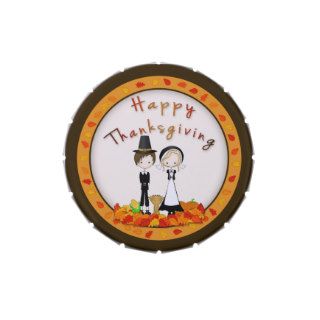 Cute Cartoon Pilgrims Happy Thanksgiving Candy Tins