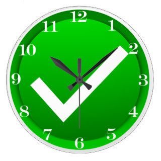 Green Check Mark Symbol Clocks