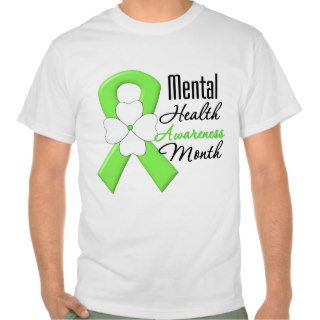 Flower Ribbon   Mental Health Awareness Month Tee Shirt
