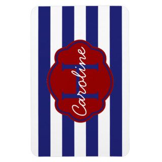 Blue and White Classic Horizontal Stripe Magnets