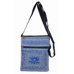 Handmade Cotton Lotus Passport Bag (Nepal) Fabric Bags