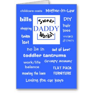 Daddy Swear Words Funny Fathers Day Joke Card
