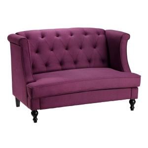 Home Decorators Collection 56.5 in. W Morgan Purple Settee Sofa 0552500330