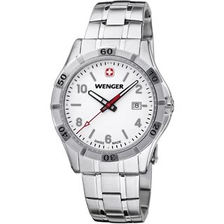 Wenger Men's Platoon White Dial Stainless Steel Watch   0941.102 Men's Wenger Watches