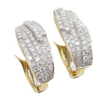 Women 14k Yellow Gold 0.73ctw diamond Stud earring 42 LE154Y Size 4.39 ELiIT Jewelry