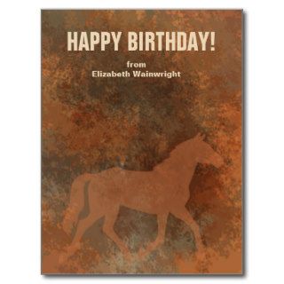 822 Horse Grunge Birthday Post Card