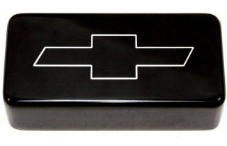 Billet Custom (GMBC 138 EMB BLK) Black Relay Box Cover with Bowtie Logo for Chevrolet Camaro Automotive