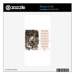 Jabberwocky Poem (Lewis Carroll Through Looking) Skins For The iPhone 4S