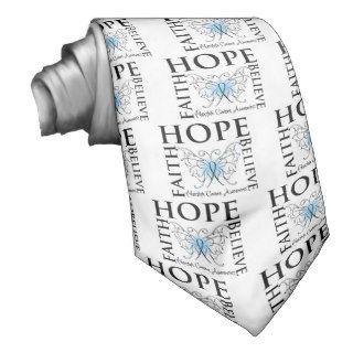 Hope Believe Faith   Prostate Cancer Custom Ties