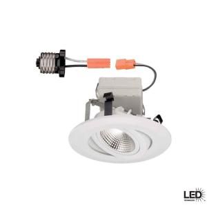 Commercial Electric 4 in. White Recessed Gimbal LED Trim CER4742WH