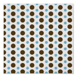 Blue and Brown Polka Dot  Scrapbook Paper Posters