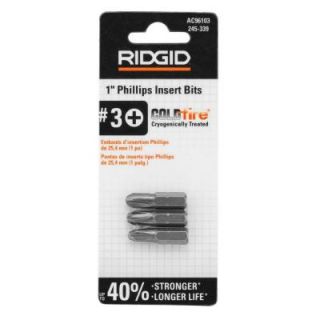 RIDGID COLDfire P3 1 in. Phillips Insert Bits (3 Pack) AC96103RV1