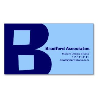 Big Blue Retro Style Letter B Monogram Classic Business Cards