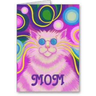 Psy cat delic 'MOM' 'groovy birthday' card