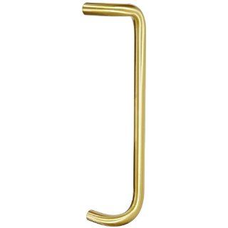 Rockwood BF159.4 Brass 90 Offset Door Pull, 1" Diameter x 18" CTC, Type 1 Thru Bolt Mounting for 1 3/4" Door, Satin Clear Coated Finish Hardware Handles And Pulls