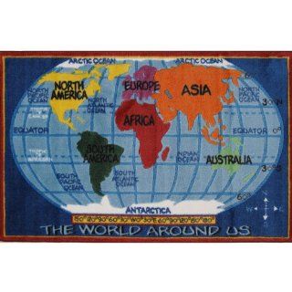 Fun Rugs TSC 161 5376 Kids World Map Area Rug, 5 Foot 3 Inch by 7 Foot 6 Inch   Machine Made Rugs